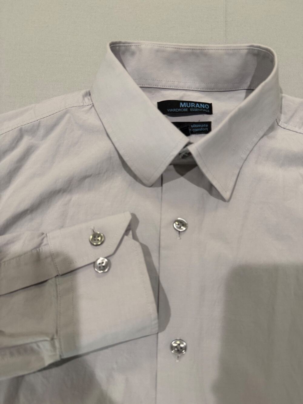 Murano Wardrobe Essentials Ultimate Comfort Gray Button Up Long Sleeve L